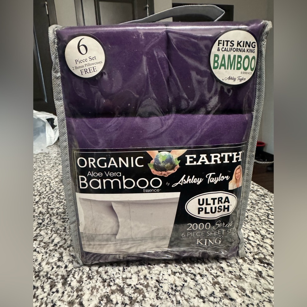 Ashley Taylor Organic Earth Purple Sheet Set-NEW